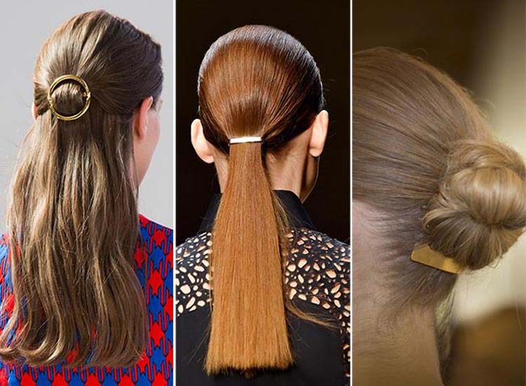 Trendy účesy 2015: Kovové doplnky do vlasov voľte v roku 2015 zlaté.