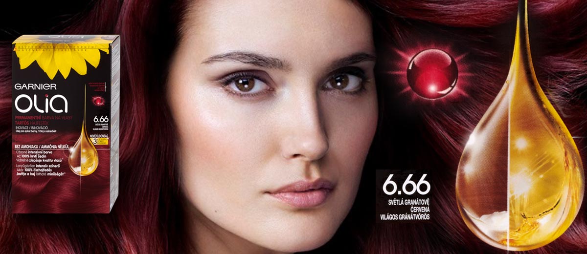Farby Olia Garnier majú nový odtieň pre červené vlasy. Tentoraz nás dostane nádherná karmínová farba vlasov.
