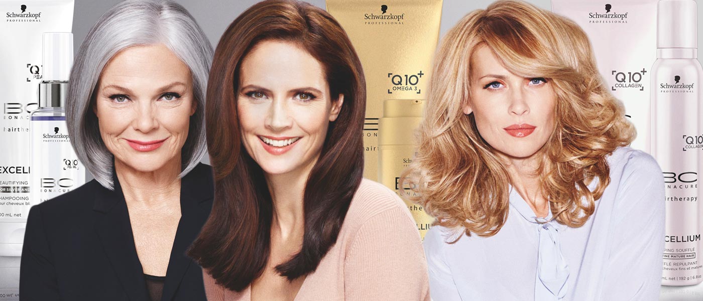 Staršie ženy potrebujú špeciálnu vlasovú kozmetiku. Schwarzkopf Professional vyvinul špeciálny kozmetický rad na zrelé vlasy – BC EXCELLIUM Q10 +.